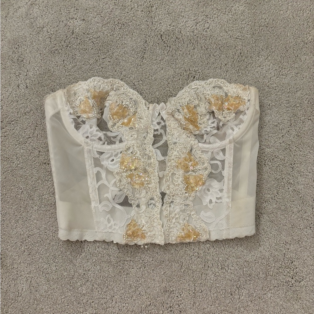 Vintage beaded corset top